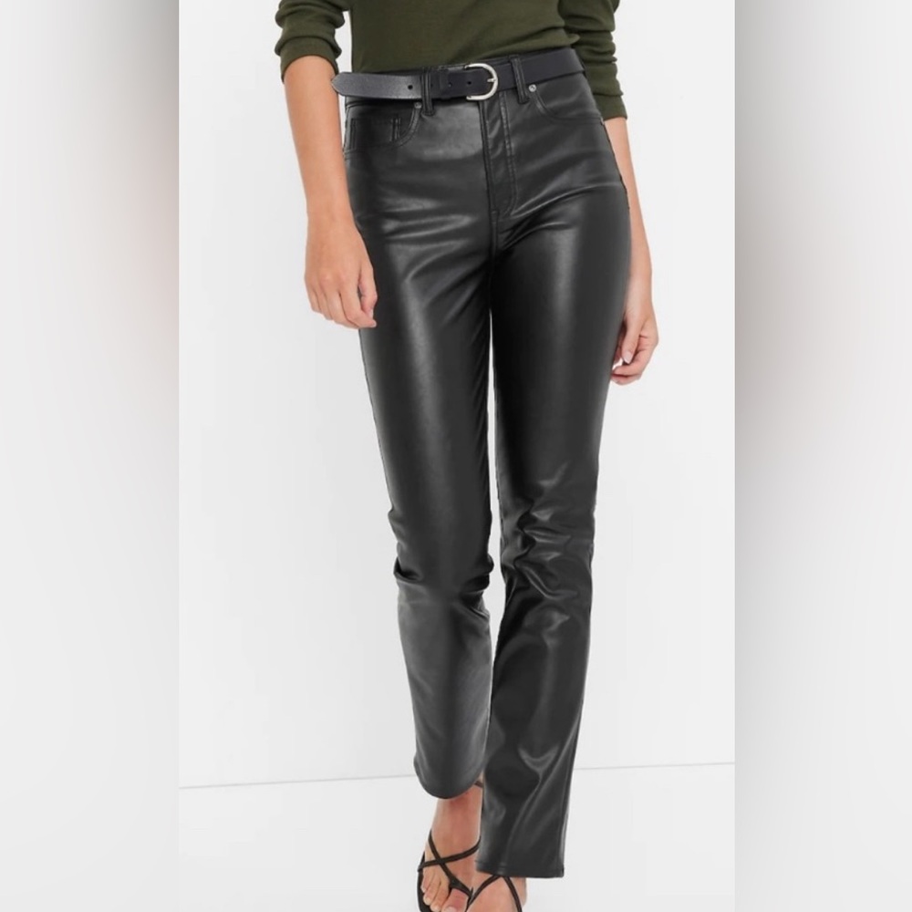 New with tags. Slim fit high rise faux leather jeans